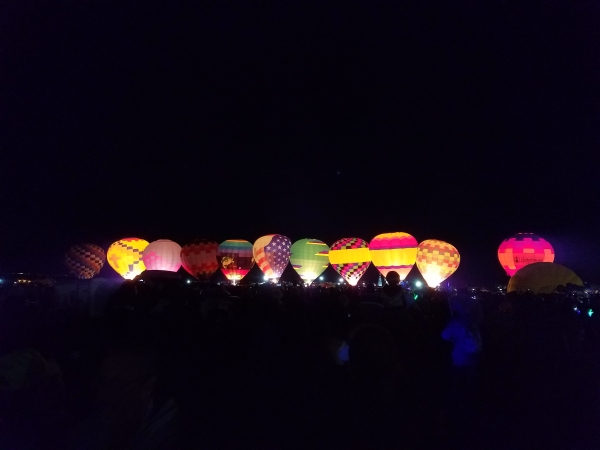 Dawn lighting of Hot Air Balloons