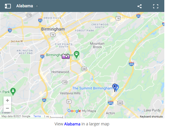 Map of Alabama and Vulcan Area