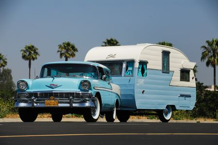 Shasta Camper with 56 Chevrolet