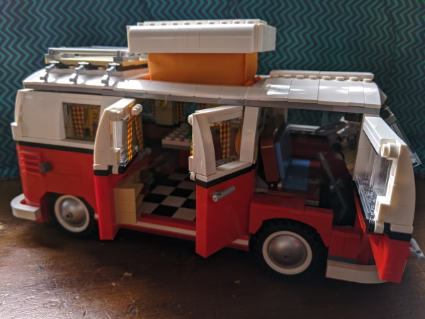 Lego VW Camper Bus built - side and inside  view